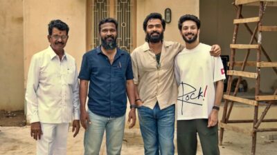 Anirudh meets Silambarasan TR on Arasan shooting spot
